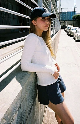 John Galt White Tori Basic Long Sleeve Top