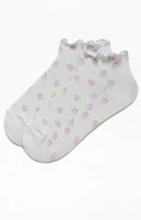 LA Hearts Allover Floral Ruffle Socks