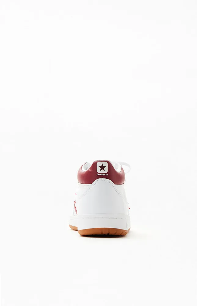 Converse White & Burgundy Fastbreak Pro Shoes