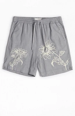 Pacsun Gray Floral Russel Volley Shorts