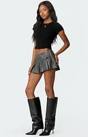 Edikted Billi Faux Leather Pleated Mini Skort