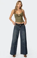 Edikted Layered Bra Cowl Neck Top