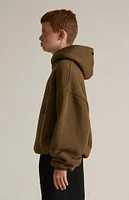 Fear of God Essentials Kids Olive Fleece Hoodie