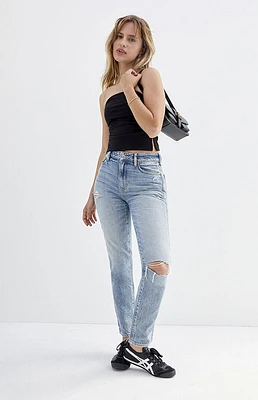 PacSun Light Indigo Ripped Mom Jeans