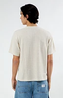 PacSun Cream Grain Knit Oversized T-Shirt