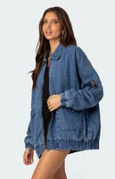 Edikted Sophie Oversized Washed Denim Coat