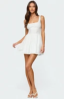 Edikted Reina Embroidered Cotton Mini Dress