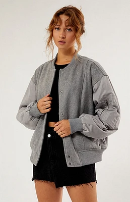 PacSun Wool Bomber Varsity Jacket