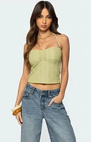 Edikted Galya Textured Halter Top