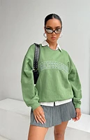 Princess Polly Green Crew Neck Sweatshirt