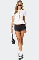 Edikted Rumi Lace Trim Shorts