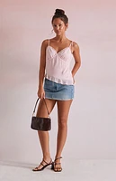 Beverly and Beck Jessie Asymmetrical Lace Trim Tank Top