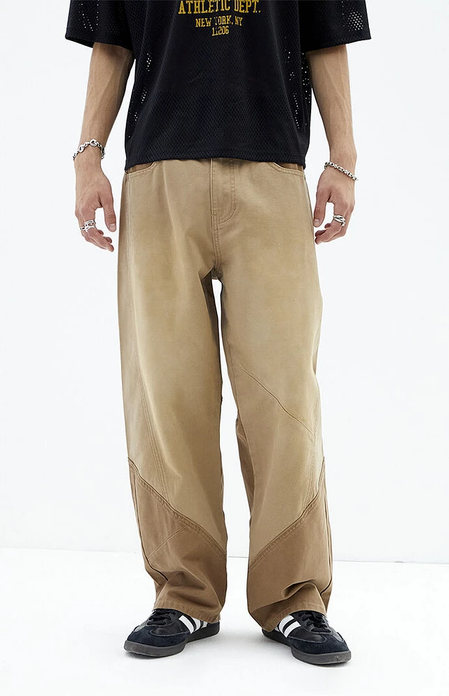 PacSun Tan Multi-Tone Baggy Jeans