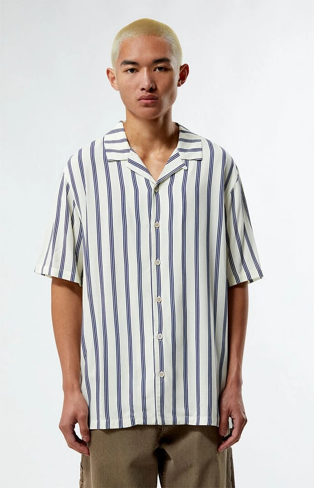 PacSun Terry Navy Viscose Camp Shirt