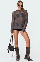 Edikted Cable Open Knit Sweater