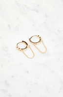 John Galt Hoop Chain Drop Earrings
