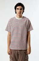 PacSun Red Compass Striped Texture T-Shirt