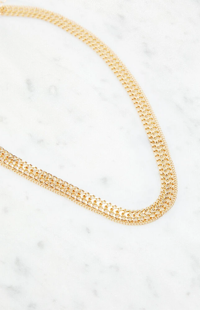 LA Hearts Chunky Chain Layered Necklace