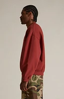 Fear of God Essentials Crimson Heavy Fleece Crew Neck Sweatshirt