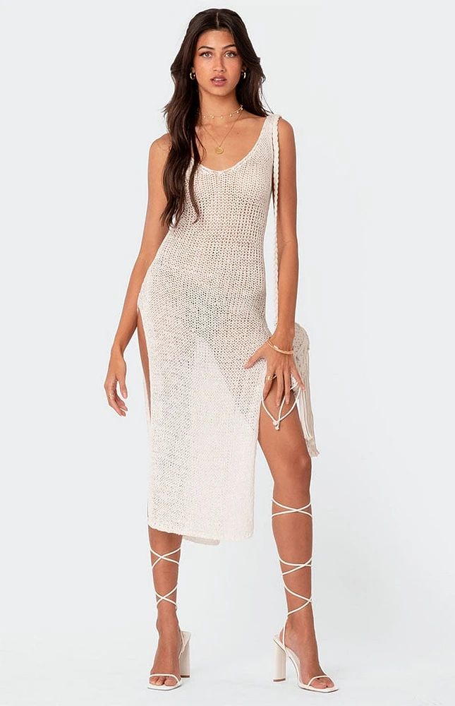 Edikted Nevea Open-Back Knitted Midi Dress