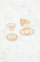 LA Hearts 5 Pack Dainty Rings