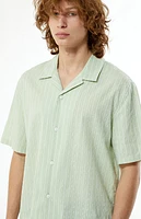 Pacsun White Pointelle Oversized Camp Shirt