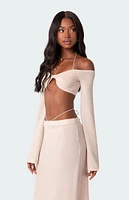 Celeste Off Shoulder Twist Crop Top