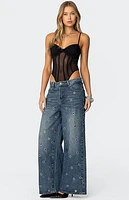 Edikted Jainie Grommet Low Rise Jeans