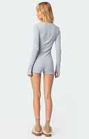 Edikted Fantasy Button Up Ribbed Romper