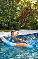 PoolCandy Good Vibes Deluxe Chaise Lounger Inflatable Pool Raft