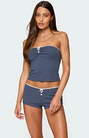 Edikted Isela Contrast Pointelle Tube Top