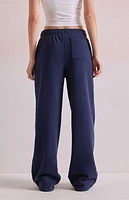 Beverly & Beck Denim Bow Applique Baggy Sweatpants