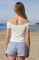 John Galt 28 Bonnie Off-The-Shoulder Crop Top
