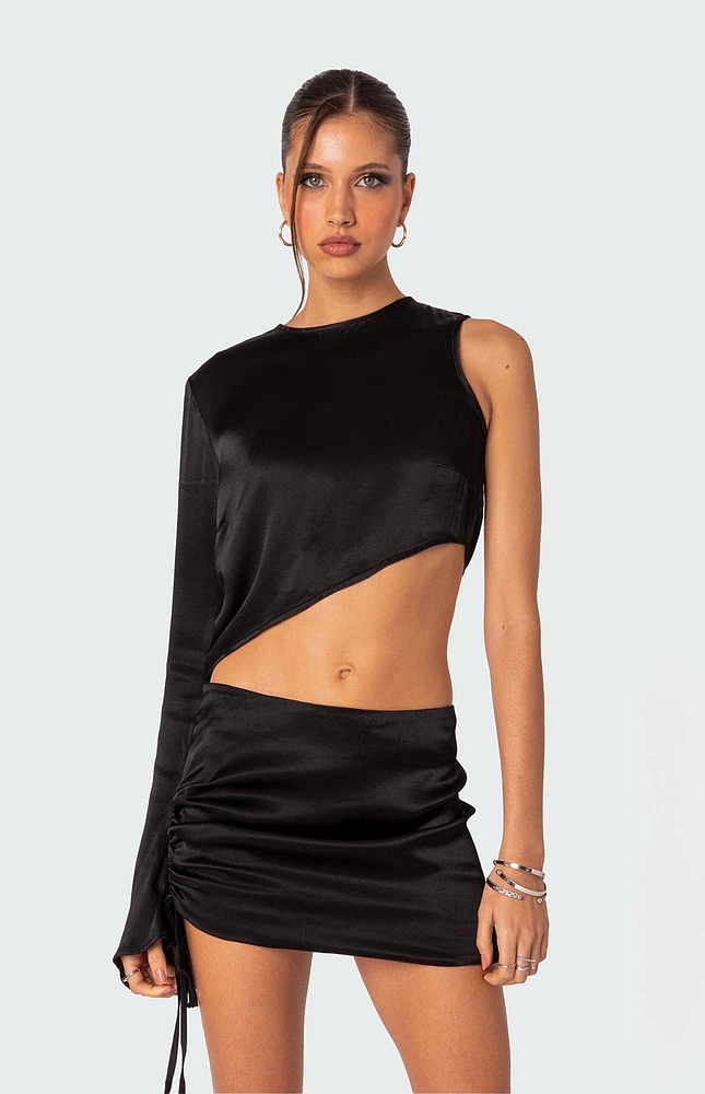 Edikted Solstice Asymmetric Satin Top