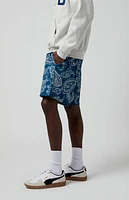 Pacsun Blue Aaron Paisley Mesh Volley Shorts