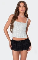 Edikted Kaia Polka Dot Tie Back Top