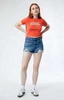 Levi's 501 Original Fit Medium Indigo High Waisted Denim Shorts