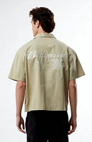 Budweiser By PacSun Eureka Cropped Woven Camp Shirt