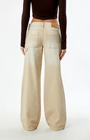 PacSun Beige Low Rise Baggy Carpenter Jeans