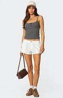 Edikted Striped Henley Tank Top