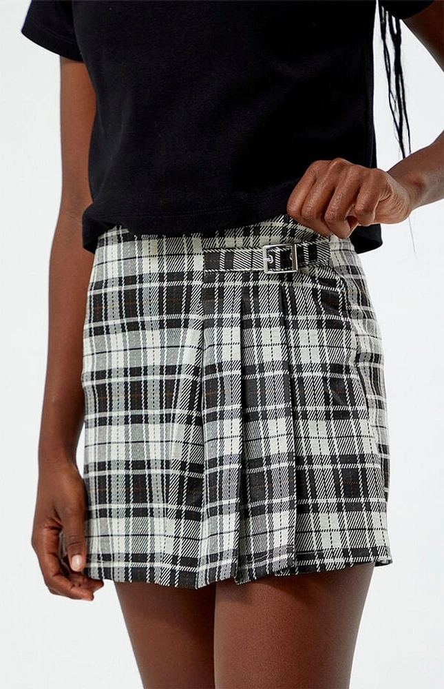 Pacsun Kids Plaid Buckle Mini Skort
