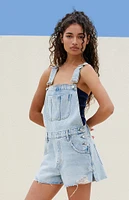 PacSun Light Indigo Denim Short Overalls