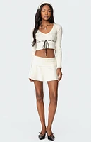 Edikted Andie Fold Over Knit Mini Skirt