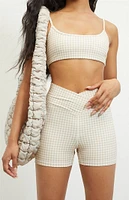 PAC 1980 WHISPER Active Gingham Billie High Waisted Biker Shorts