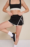 PAC 1980 WHISPER Active Black Contrast Split Mini Skort