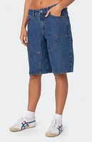 Edikted Jacqui Low Rise Denim Bermuda Shorts