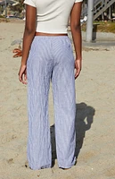 John Galt Navy & White Striped Anastasia Linen Pants