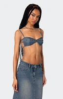 Edikted Lassy Washed Denim Bralette