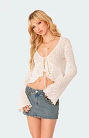 Edikted Luka Tie Front Knit Top