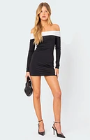 Edikted Yolanda Contrast Fold Over Mini Dress